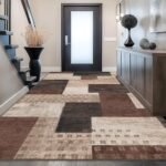 QDUIDU Modern Geometric Patchwork Indoor Area Rug for Living Room, Chocolate 6'x 9' Large Rug Rockwood Collection Hardwood Floors Decor for Bedroom, Brown Throw Carpet for Office Entryway Dining Room : Home & Kitchen - Image 4
