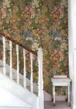 Vintique Floral Wallpaper Peel and Stick Boho Wall Paper Removable Waterproof Green Petal Pattern Contact Paper for Bedroom, Bathroom, Home Wall 17.3" x 118" - - Image 5