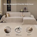 Nobildonna Chenille Couch Cover for Sofa Cover Washable Pet Scratch Couch Covers Tassel Sofa Slipcover for 2 Cushion Couch,Furniture Protector Blanket for Living Room,Camel Brown 71"x118" : Home & Kitchen - Image 3