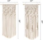 Mkono 2 Pcs Macrame Woven Wall Hanging Boho Chic Geometric Art Decor - Beautiful Bedroom Nursery Apartment Home Decoration, Gift for Girls Adults Birthday Christmas, 28" L x 13" W : Home & Kitchen - Image 6