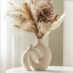 Lvases Snuggle Hollow Ceramic Vase Set of 2, Nordic Modern Boho ins Style Decorative Ceramic Aesthetic Flower Vase for Home Decor (Milky White W 6.3" X H 8.4") : Home & Kitchen