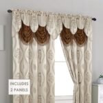 Elegant Comfort Luxurious Beautiful Curtain Panel Set with Attached Valance and Backing 54" X 84 inch (Set of 2), Beige : Home & Kitchen - Image 6