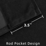 Joydeco Black Velvet Curtains 90 inch Length 2 Panels, Luxury Blackout Rod Pocket Thermal Insulated Window Curtains, Super Soft Room Darkening Drapes for Living Dining Room Bedroom,W52 x L90 inches : Home & Kitchen - Image 3