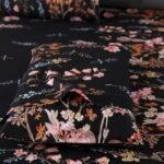 MAG 3pcs Black Floral Queen Bed Sheet,Microfiber Flower Bedding Sheet Set,Boho Bedding Sheet Set with 1 Fitted Sheet and 2 Pillowcases,14 Inches Deep (Black, Queen) : Home & Kitchen - Image 7
