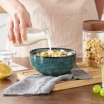 | vancasso Starry 24oz Bowls for Soup, Ceramic Deep Soup Bowls Set of 4, Green Cereal Bowls Set for Kitchen, Salad Bowls Set, Pasta Oatmeal Bowls, Lead-free, Dishwasher & Microwave Oven Safe Cereal Bowls - Image 6