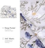 RUVANTI 100% Cotton Sheets – Queen Size Percale Bedding, Cooling & Breathable Floral Design, Durable with a Crisp, Soft & Comfortable Feel, 16" Deep Pocket, 4-Piece Set, Sweet Pea : Home & Kitchen - Image 7