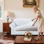 SUBRTEX 2 Piece Couch Covers, Jacquard Damask 3 Seater Sofa Cover with Seat Cushion, Stretch Sofa Slipcovers Non Slip Furniture Protector for Dogs Pets (Large, Light Grey) : Home & Kitchen - Image 5