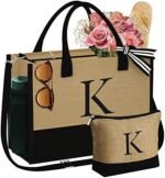 YOOLIFE Gifts for Women - Womens Christmas Gifts, Birthday Gift for Women Mom Sister Teacher, K Initial Tote Bag, Christmas Gift for Her Friend Teacher Wife Mom Birthday, Initial Tote Bag : Clothing, Shoes & Jewelry