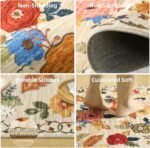 8x10 Area Rugs for Living Room: Washable Rug Stain Resistant Distressed Vintage Floral Rug Non Slip Low Pile Faux Wool Soft Large Area Rugs for Bedroom Bedside Farmhouse Dining Room Kids Nursery : Home & Kitchen - Image 4