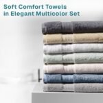 Fabdreams 100% Organic Cotton Bath Towel Set of 6 700 GSM Hotel Premium Plush Absorbent Soft Durable Skin-Friendly Spa Quality Bathroom Comfort with 2 Bath 2 Hand Towels and 2 Wash Cloths Ivory : Home & Kitchen - Image 5