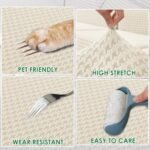 MAXIJIN Stretch Couch Cover Sofa Covers for 3 Cushion Couch (71"-91" Washable Sofa Slipcovers with Non-Slip Foam & Elastic Strap, Dog Cat Pet Friendly Furniture Protector (Large, Beige) : Home & Kitchen - Image 3