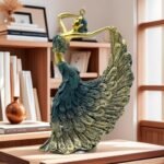 XINDAM Elegant Peacock Art Figurine Dancer Statue Decorative Home & Office Figurines Home Office Display Craft Living Room Decor Ornaments for Tabletop : Home & Kitchen - Image 3