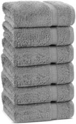 Chakir Turkish Linens | Hotel & Spa Quality 100% Cotton Premium Turkish Towels | Soft & Absorbent (6-Piece Hand Towels, Gray) : Home & Kitchen