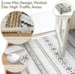 BESTSWEETIE 8x10 Area Rugs for Living Room Washable Moroccan Farmhouse Neutral Geometric Low Pile Non-Slip Soft Print Pattern Rug for Bedroom Kitchen Dining Room Entryway Black/Brown : Home & Kitchen - Image 4