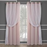 TOWN & COUNTRY LUXE Talia Double Layer Indoor Curtains, Sheer and Room Darkening Blackout, Grommet Top, Energy Efficient, 2-Pack Set, 52"x84", Rose Blush : Home & Kitchen