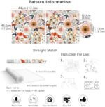 HAOKHOME Boho Peel and Stick Wallpaper Floral Wall Paper Removable for Bedroom White/Pink/Orange Contact Paper 17.3in x 9.8ft - - Image 7