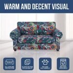 hyha Couch Cover, Loveseat Covers, Floral Pattern, Stretch, Printed, 3 Pieces, Sofa Slipcovers, for 2 Separate Cushion Couch Sofa, Washable Furniture Protector for Dogs(Loveseat, Paisley Floral) : Home & Kitchen - Image 8