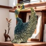 XINDAM Elegant Peacock Art Figurine Dancer Statue Decorative Home & Office Figurines Home Office Display Craft Living Room Decor Ornaments for Tabletop : Home & Kitchen - Image 4