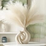 Lvases Snuggle Hollow Ceramic Vase Set of 2, Nordic Modern Boho ins Style Decorative Ceramic Aesthetic Flower Vase for Home Decor (Milky White W 6.3" X H 8.4") : Home & Kitchen - Image 4