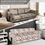 ALIECOM 100% Waterproof Couch Cover for 3 Cushion Couch Sofa Pet Friendly Sofa Covers Washable Printed Non Slip Furniture Protector Slipcovers with Pockets for Dogs (Boho Beige, Large) : Home & Kitchen - Image 8