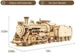 ROKR 3D Wooden Puzzle for Adults-Mechanical Train Model Kits-Brain Teaser Puzzles-Vehicle Building Kits-Unique Gift for Teens on Birthday/Christmas Day(1:80 Scale)(MC501-Prime Steam Express) : Toys & Games - Image 5