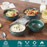 | vancasso Starry 24oz Bowls for Soup, Ceramic Deep Soup Bowls Set of 4, Green Cereal Bowls Set for Kitchen, Salad Bowls Set, Pasta Oatmeal Bowls, Lead-free, Dishwasher & Microwave Oven Safe Cereal Bowls - Image 3
