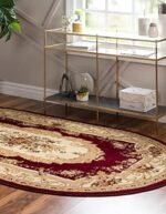 Unique Loom Versailles Collection Traditional Classic Floral Motif Area Rug (5' 0 x 8' 0 Oval, Burgundy/Ivory) : Home & Kitchen - Image 3