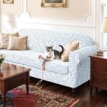 SUBRTEX 2 Piece Couch Covers, Jacquard Damask 3 Seater Sofa Cover with Seat Cushion, Stretch Sofa Slipcovers Non Slip Furniture Protector for Dogs Pets (Large, Light Grey) : Home & Kitchen - Image 7