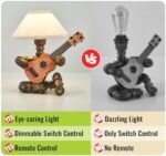 Lovefindahome Vintage Industrial Robot Guitar Table Lamp with Bulb - Remote Control,Timer,Dimmable - Cool Gifts for Music Lovers,Men,& Musicians - Steampunk & Retro Style Bronze - - Image 4