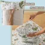 Zusbest Queen Sheet Set 100% Percale Cotton Green Floral Bed Sheet Set Yellow Flower & Green Leaves Botanical Pattern Printed on White Garden Luxury Crisp Soft Deep Pocket Fitted Sheet 17.5'' 4Pcs : Home & Kitchen - Image 5