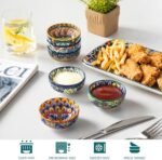 | vancasso SIMI 2.7 Oz Ceramic Dipping Bowls Sets of 6, Bohemian Small Bowls for Sauce, 3 Inch Mini Appetizer Plates for Soy Sauce, Sushi, Condiments & Side Dishes, Microwave & Dishwasher Safe Side Dishes - Image 4