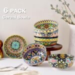 Meolibour Ceramic Cereal Bowls Set of 6, 28 oz Bohemian Soup Bowl, Colorful Bowls Set for Kitchen, Dessert Bowls for Salad, Pasta, Oatmeal, Ramen, Oatmeal, Fruit, Dishwasher & Microwave Safe : Home & Kitchen - Image 4