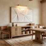 Artists' Handicraft, Large 3D Fabric Hand Painted Framed Abstract Wall Art, Minimalist Modern Luxury Artwork, Boho Modern Long Beige Wall Decor, Neutral Paintings for Living Room Bedroom Hallway Office, Horizontal, 54x27 In: Posters & Prints - Image 3