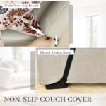 ALIECOM 100% Waterproof Couch Cover for 3 Cushion Couch Sofa Pet Friendly Sofa Covers Washable Printed Non Slip Furniture Protector Slipcovers with Pockets for Dogs (Boho Beige, Large) : Home & Kitchen - Image 6