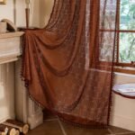 YJ YANJUN Brown Sheer Curtains 84 Inches Long 2 Panels Boho Crochet Lace Curtains with Tassel for Living Room Closet Door Rustic Privacy Bohemian Farmhouse Drapes W59 x L84 Caramel Brown/Mocha : Home & Kitchen - Image 4