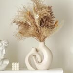 Lvases Snuggle Hollow Ceramic Vase Set of 2, Nordic Modern Boho ins Style Decorative Ceramic Aesthetic Flower Vase for Home Decor (Milky White W 6.3" X H 8.4") : Home & Kitchen - Image 3