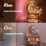 FUNPOLA 3D DIY Puzzle Moon City Model - LED 3D Wood Puzzle - 3D Wooden Puzzles for Adults Home Décor Gifts for Kids and Adults, Brown : Toys & Games - Image 5