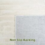 MATIIUI Beige Solid Area Rug 8x10 – Large Washable Soft Indoor Rugs for Living Room Bedroom, Modern Geometric Bohemian Pattern High-Low Pile Textured Carpet for House Apartment, Home Office Decor : Home & Kitchen - Image 5