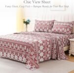 ChicView Queen Size Paisley Printed Sheet Set,4 Pieces Boho Style Breathable Soft Microfiber Bedsheets, Anti Pilling Deep Pockets Easy Care Bed Sheets, Red : Home & Kitchen - Image 2