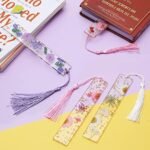 Bookmarks for Women, Kaluofan 2PCS Book Marks for Reading Women, Durable Handmade Dried Flower Resin Bookmarks with Tassels, Pretty and Increase Reading Interest : Office Products - Image 5