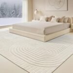 MATIIUI Beige Solid Area Rug 8x10 – Large Washable Soft Indoor Rugs for Living Room Bedroom, Modern Geometric Bohemian Pattern High-Low Pile Textured Carpet for House Apartment, Home Office Decor : Home & Kitchen - Image 8