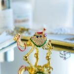 YU FENG 2.4" Golden Crystal Camel Figurines Decor Ornament,Golden Enamel Camel Statues Animal Trinket Jewelry Box Hinged Christmas Gift : Clothing, Shoes & Jewelry - Image 5