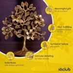 10Club Pure Brass Kalpavriksha Tree Showpiece (7.5 inches, 650 Gram) Trees of Life - Home Decor - Gift for Good Luck Vastu and Fengshui - Best in Living Room Table Decoration with Antique Polish : Home & Kitchen - Image 3