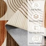 QDUIDU Large Machine Washable 5x7 Area Rug, Soft Modern Geometric Abstract Orange Rugs for Bedroom Living Room, Non-Shedding Faux Wool Indoor Throw Floor Carpet for Office Entryway Dining Room Decor : Home & Kitchen - Image 8