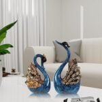 CECKQUE 2pcs Swan Statues Couple's Home Decorations for Living Room Decor and Accessories, Sculptures Home Decor for Coffee Table, Book Shelf Decor Accents (Blue) : Home & Kitchen - Image 8