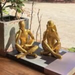 Antique Gold Reading Thinker Statue, Set of 2 Bookshelf Decor Abstract Art Thinker Sculptures, Modern Aesthetic Figurine Home Decoration Ornaments for Living Room Office Shelf Coffee Table Desk Decor : Home & Kitchen - Image 7