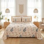 JSD Boho Floral Printed Sheet Set Queen Size 4 Piece, Soft Botanical Pattern Microfiber Sheets Extra Deep Pocket : Home & Kitchen - Image 8