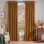 Lazzzy Velvet Blackout Curtains Thermal Insulated Room Window Drapes Super Soft Luxury Curtains for Living Room Bedroom Rod Pocket 2 Panels, Gold Brown, 52" W x 84" L : Home & Kitchen