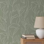 Coloritto Sage Modern Leaves Peel and Stick Wallpaper | Tropical Minimalistic Removable Mural | Self Adhesive Wallpaper (1 roll 24" W x 96" H) - - Image 3