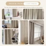 Beauoop Beige Floral Jacquard Blackout Curtains 84 Inches Long 2 Panels for Bedroom Living Room Flower Chenille Room Darkening Thermal Insulated Soundproof Grommet Window Treatments Drapes 52x84x2 : Home & Kitchen - Image 8